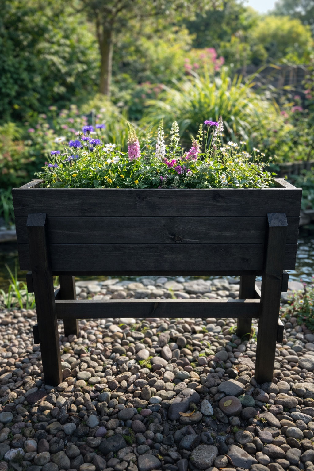 Elevated Wooden Planter Box Stand Large Raised Garden Bed for Growing Vegetables Herbs Flowers Outdoor Planter