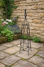 Small Black Metal Plant Pot Obelisk Climbing - 90cm Climbing Plant Support for Pots & Containers