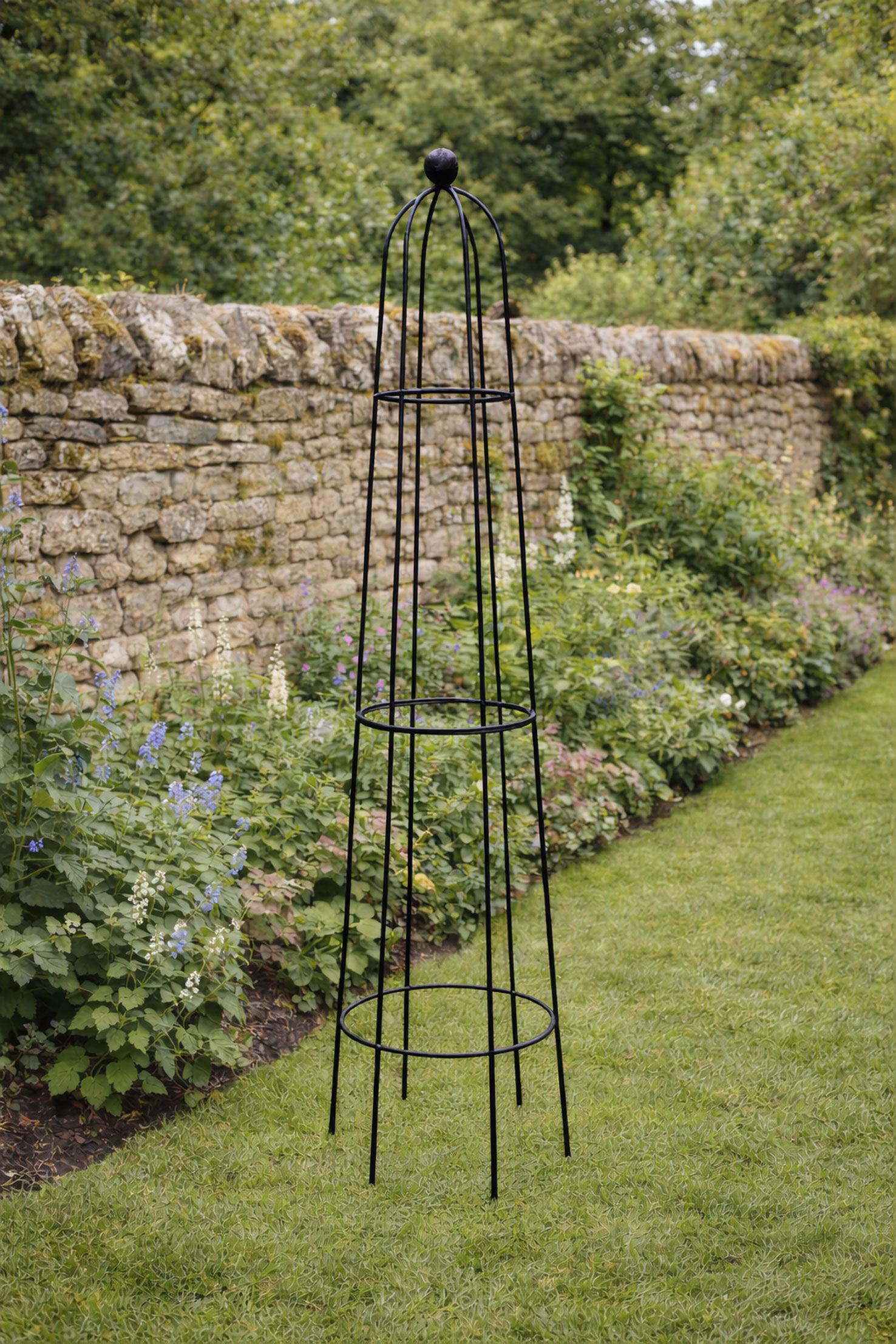 Tall Metal Garden Obelisk for Climbing Plants - 210cm Heavy Duty Steel Plant Support