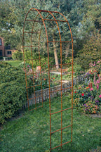 Outdoor Steel Garden Arch Natural Rust -  Metal Plant Climbing Arch