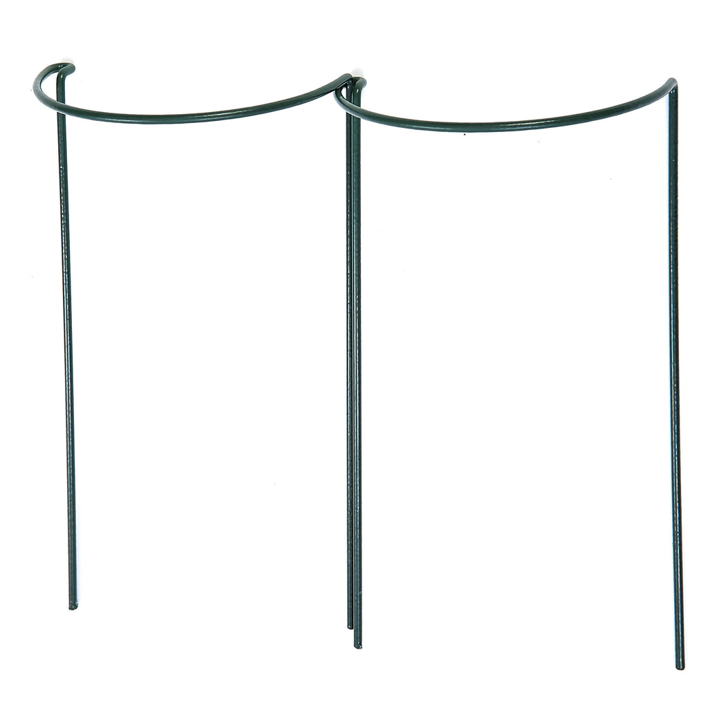 Green Powder Coated Metal Plant Support Hoops – Interlocking Garden Supports, Set of 2