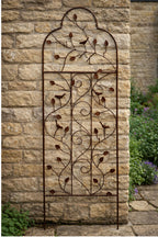 Garden Trellis Panel Vintage Rust Coating for Climbing Plants