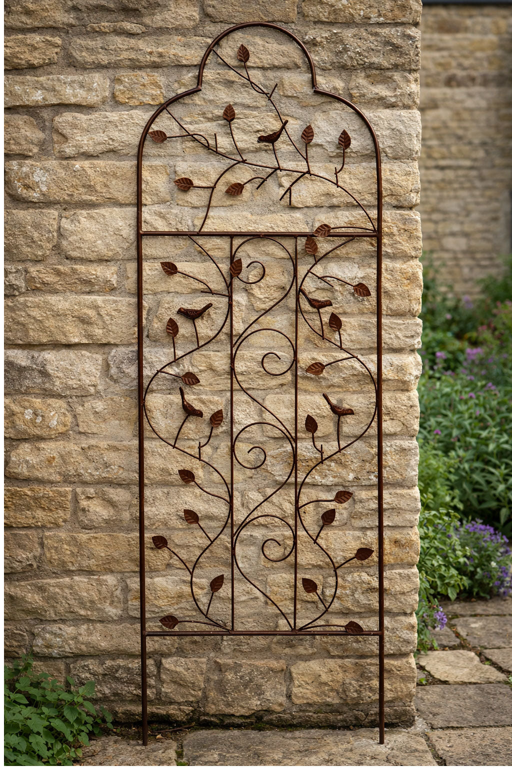 Garden Trellis Panel Vintage Rust Coating for Climbing Plants
