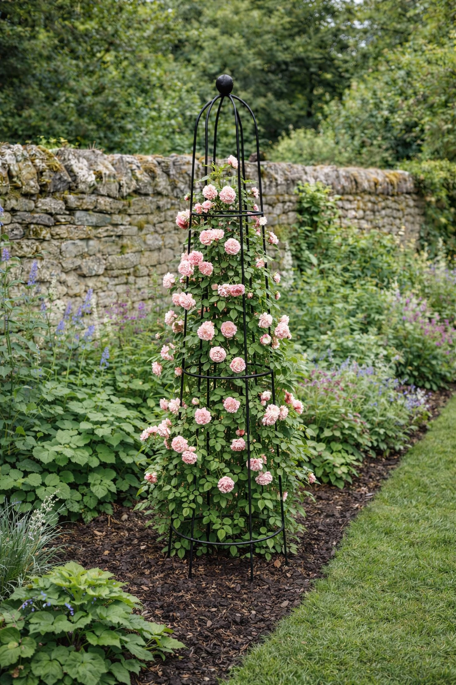 Tall Metal Garden Obelisk for Climbing Plants - 210cm Heavy Duty Steel Plant Support