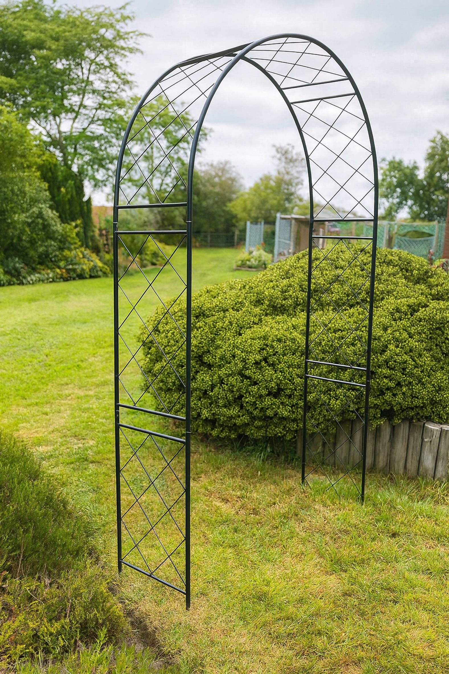 Sturdy Outdoor Garden Arch - Lattice Steel Trellis for Vertical Growing
