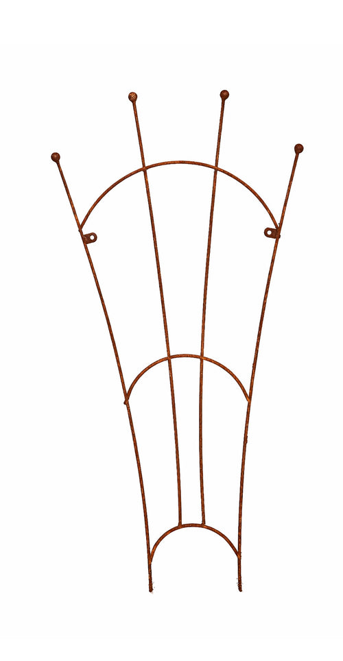 Heavy Duty Steel Fan Plant Support for Climbing Flowers & Vines Natural Rust