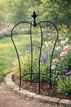 Heavy Duty Metal Plant Support 60cm – Black Garden Plant Support for Climbing Plants and Planters