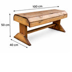 Handmade Wooden Garden Bench - Rustic Solid Wood Outdoor Seating