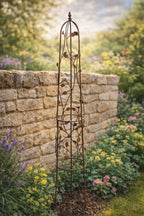Decorative Metal Garden Obelisk 160cm - Climbing Plant Frame Trellis with Ornate Bird Detail
