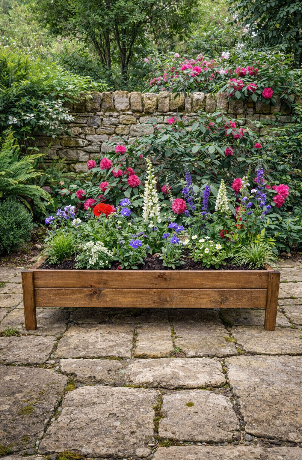 Raised Wooden Planter Boxes Fully Assembled Outdoor Herb & Flower Containers
