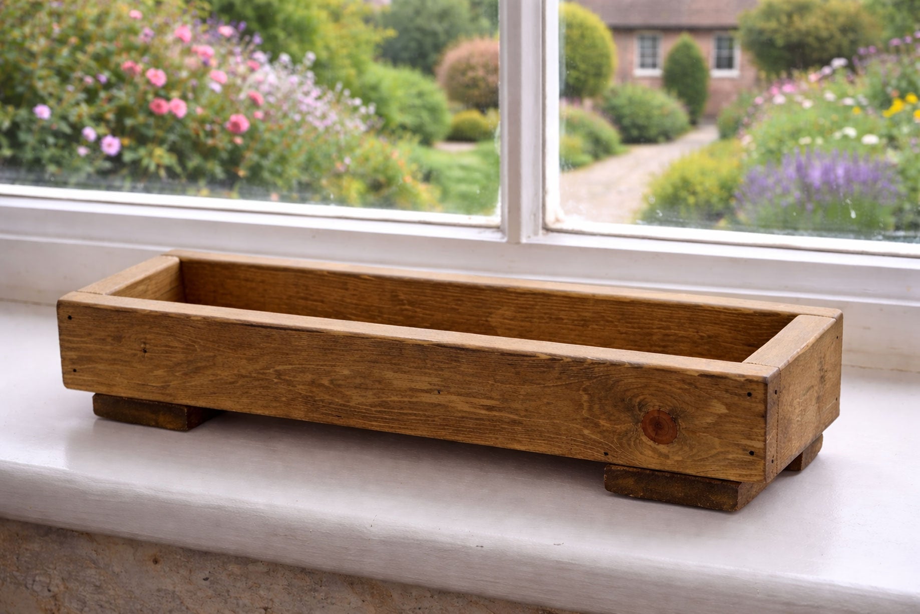 Wooden Windowsill Herb Planter Boxes – Comes in Black or Brown