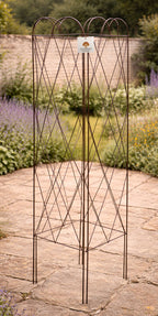 Extra Wide Metal Garden Trellis 1.40m – Freestanding 4-Sided Climbing Plant Support, Rust Effect