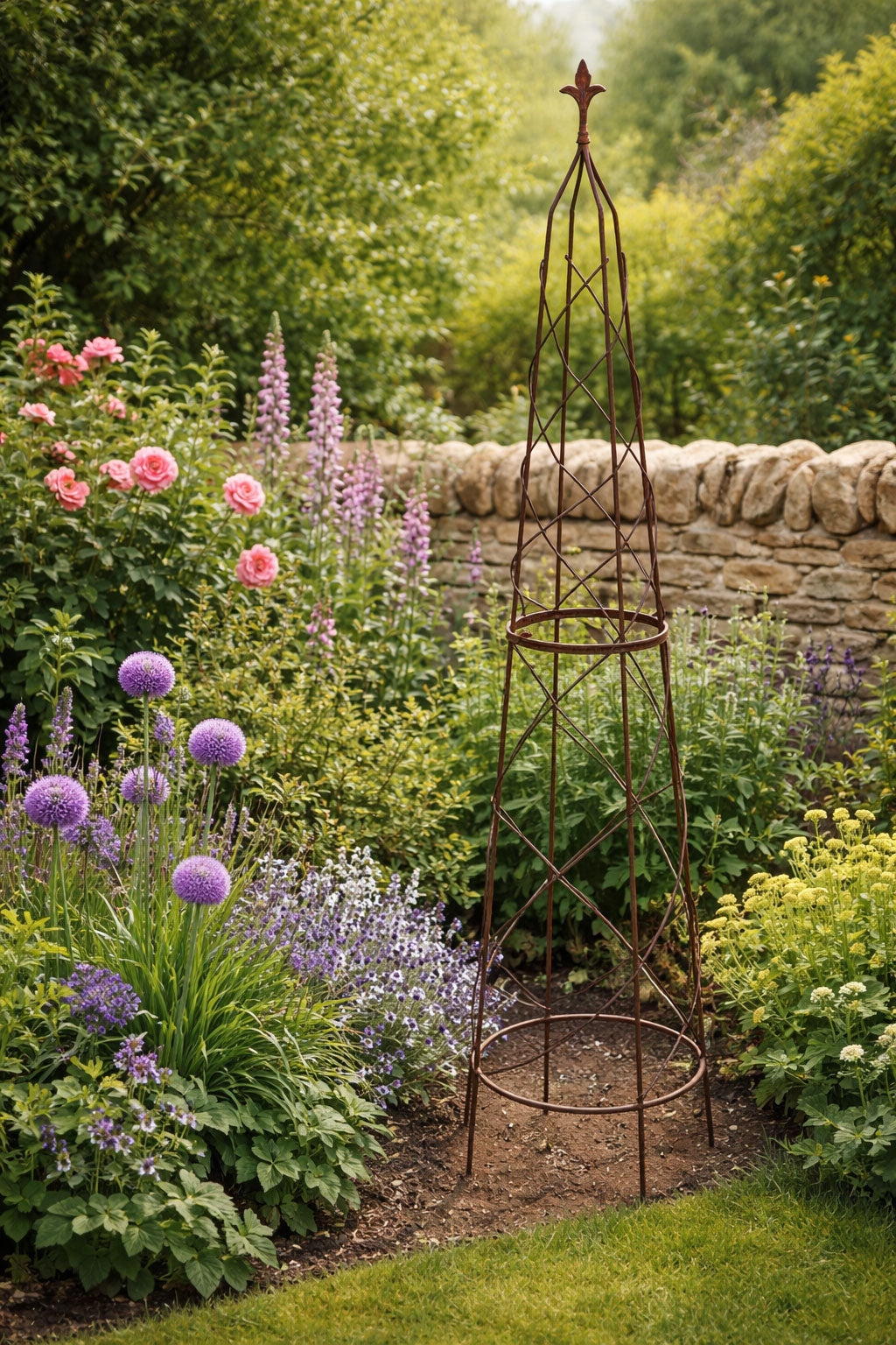 Handcrafted Steel Climbing Plant Support Obelisks - Available in 3 Sizes