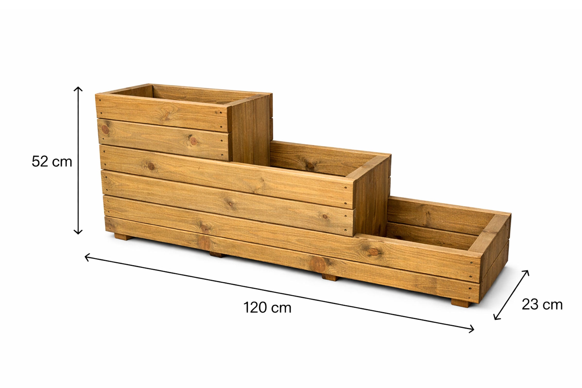 Wooden 3 Tier Raised Planter for Garden - Outdoor Heavy Duty Tiered Plant Stand