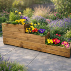 Wooden 3 Tier Raised Planter for Garden - Outdoor Heavy Duty Tiered Plant Stand