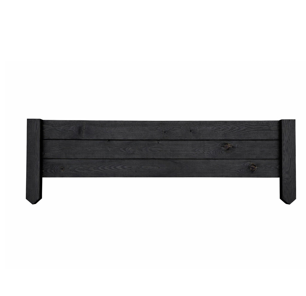 Black Timber Garden Edging Panels Heavy Duty - Wooden Lawn & Border Edge 2 Heights and 5 Lengths