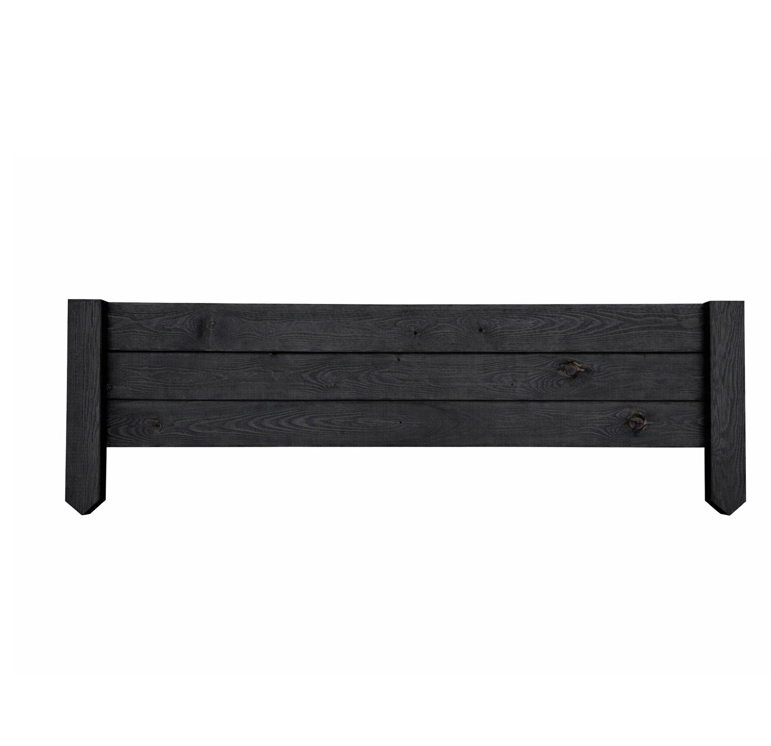 Black Timber Garden Edging Panels Heavy Duty - Wooden Lawn & Border Edge 2 Heights and 5 Lengths