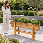 Elevated Wooden Garden Grower 120cm - Large Raised Planting Trough on Legs