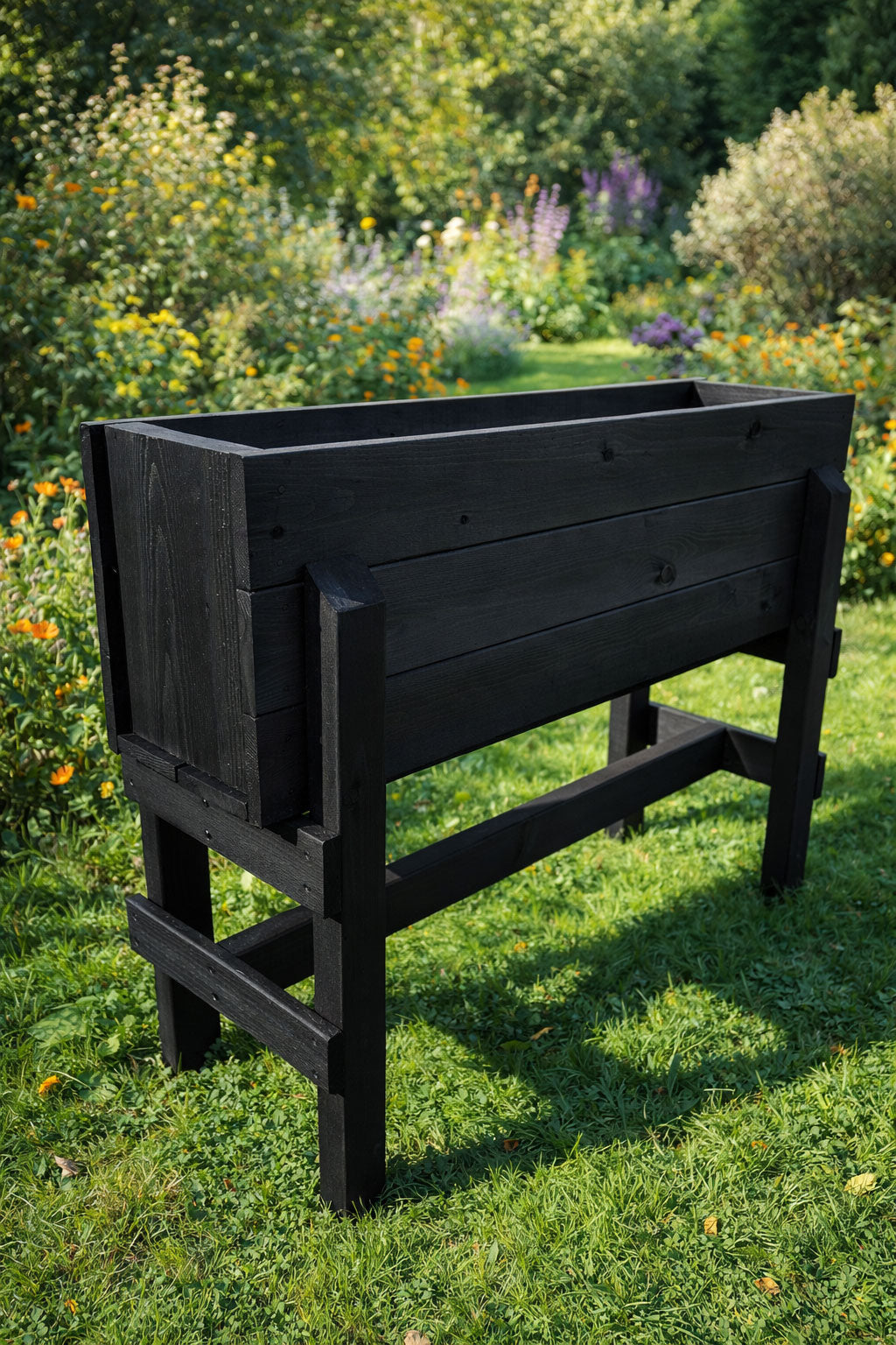 Elevated Wooden Planter Box Stand Large Raised Garden Bed for Growing Vegetables Herbs Flowers Outdoor Planter