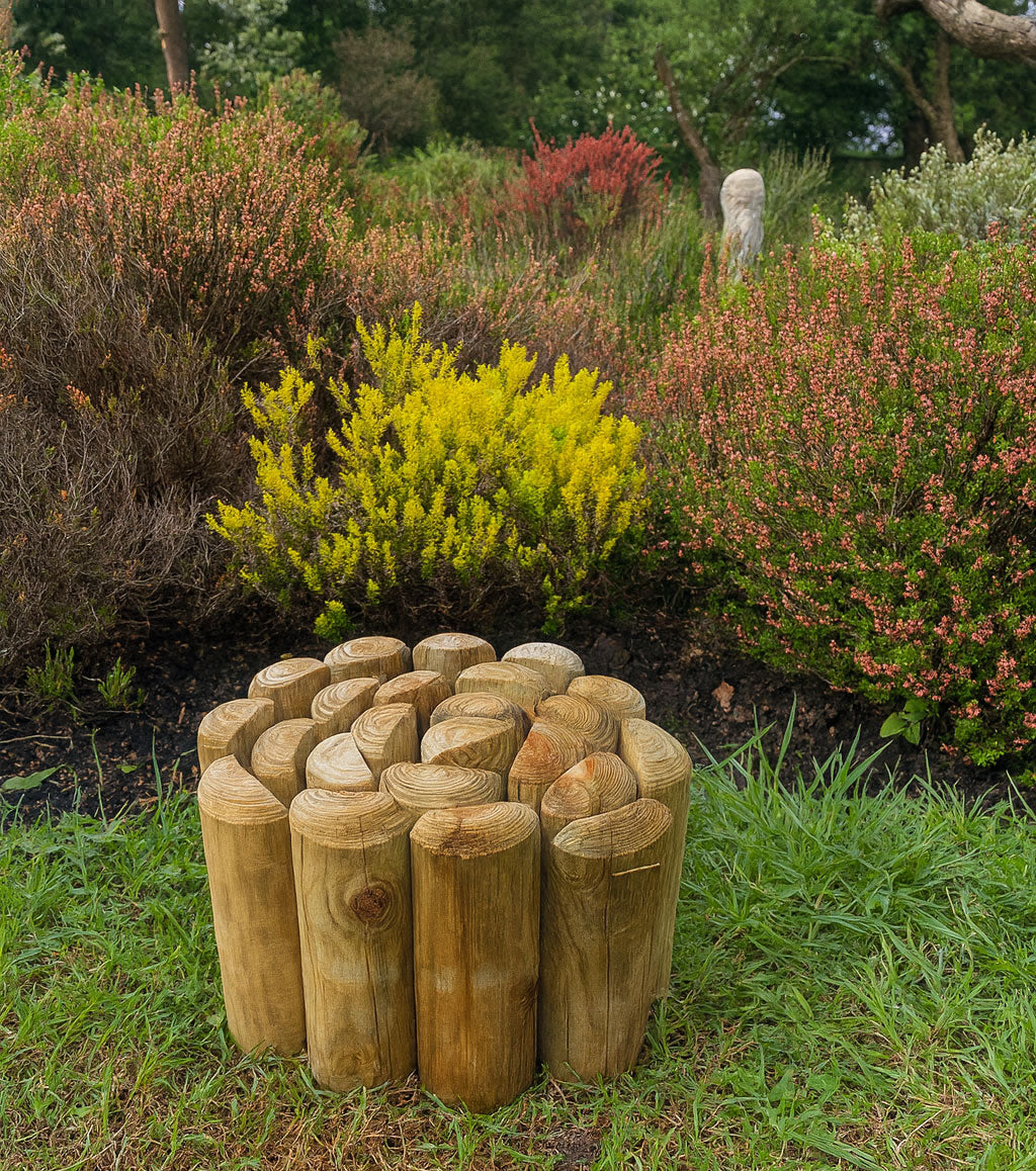 Heavy-Duty 70mm Half-Round Timber Log Roll – Flexible Garden Border & Lawn Edging