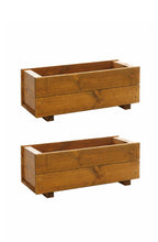 Timber Garden Planters - Pair of 60cm Rectangular Trough Boxes