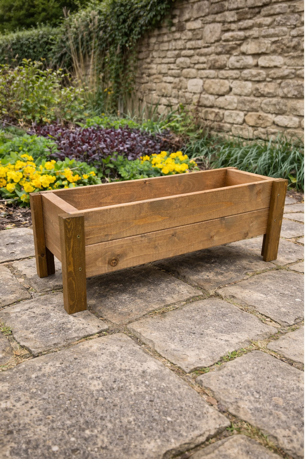 Raised Wooden Planter Boxes Fully Assembled Outdoor Herb & Flower Containers