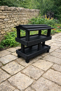 Wooden Ground Bird Feeder Table with Roof - Heavy Duty Two Level Feeding Station