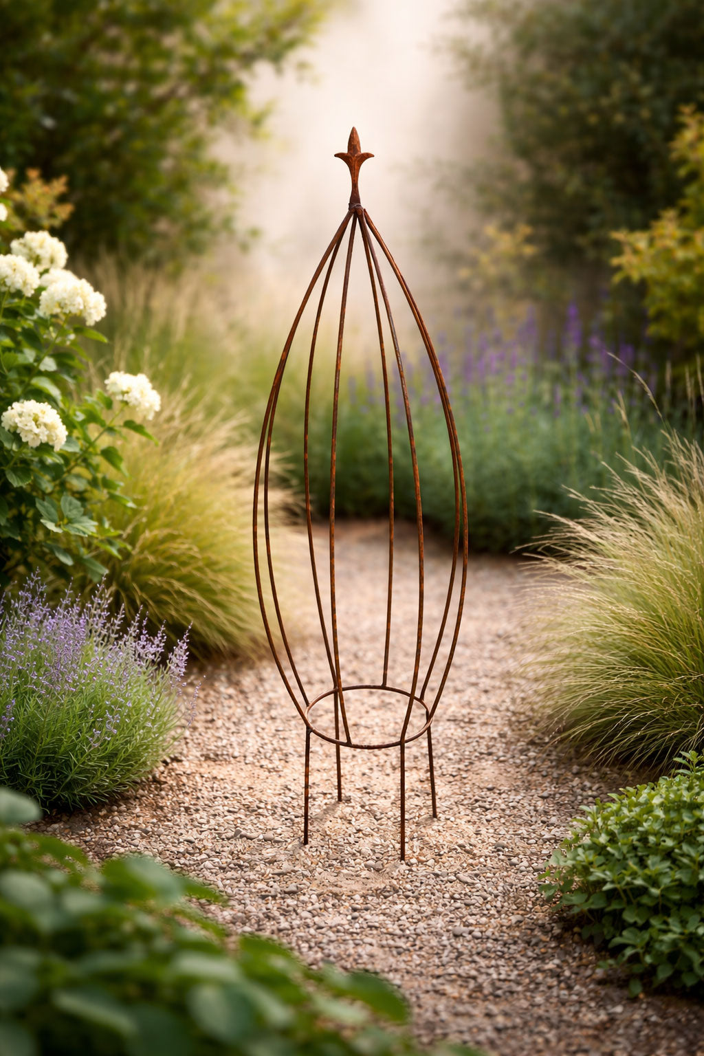 Premium Steel Garden Structure with Natural Rust Finish for Vertical Plant Growth