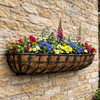 Twin Pack Metal Wall Planters with Coco Liners Iron Wall-Mounted Garden Planters Extra Large