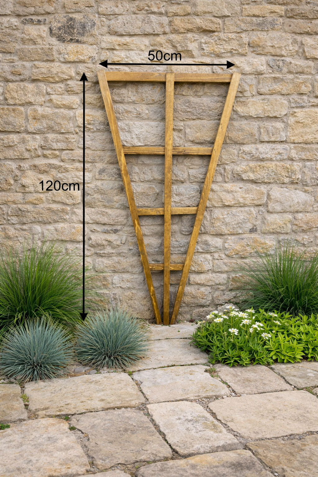 Garden Wooden Fan Trellis Panels 2 Pack – Decorative Lattice Plant Support for Walls & Fences