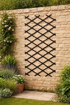 Black Expandable Garden Adjustable Trellis - Wooden Lattice for Climbing Plants & Vegetables