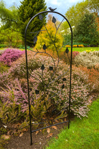 Decorative Bird & Leaf Metal Garden Trellis for Climbing Plants