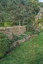 Outdoor Steel Garden Arch Natural Rust -  Metal Plant Climbing Arch