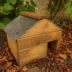 Wooden Hedgehog House with Slate Roof - Shelter for Hibernation