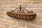 Heavy-Duty Decorative Spiral Wall Trough - Steel Outdoor Wall Planter with Coco Liner