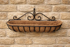 Heavy-Duty Decorative Spiral Wall Trough - Steel Outdoor Wall Planter with Coco Liner