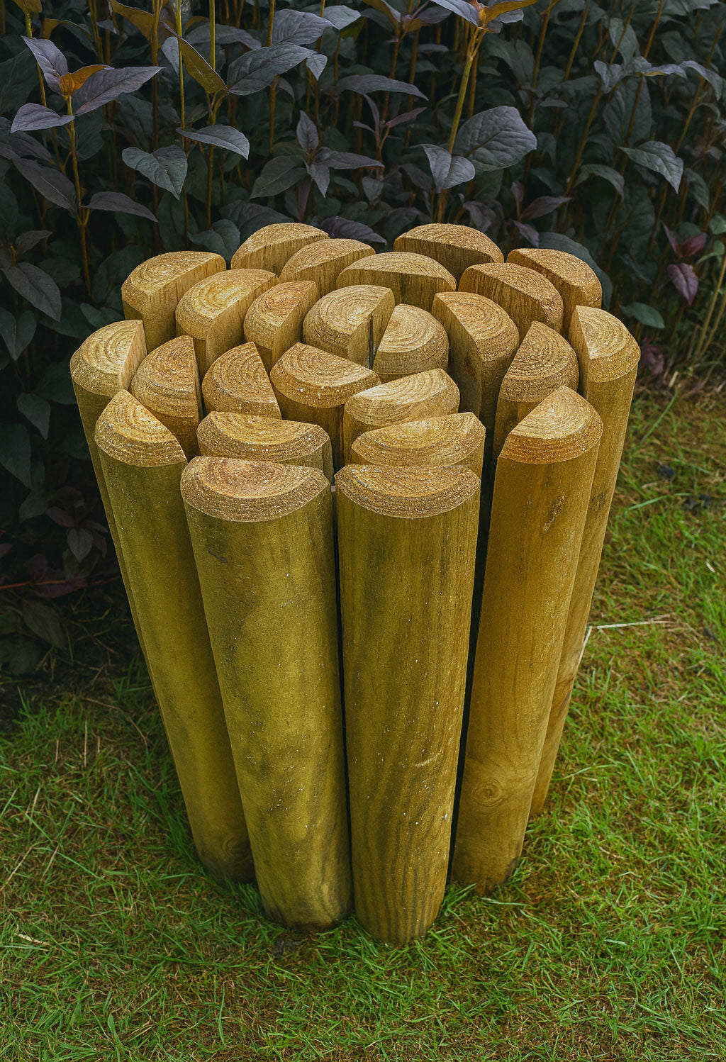 Heavy-Duty 70mm Half-Round Timber Log Roll – Flexible Garden Border & Lawn Edging
