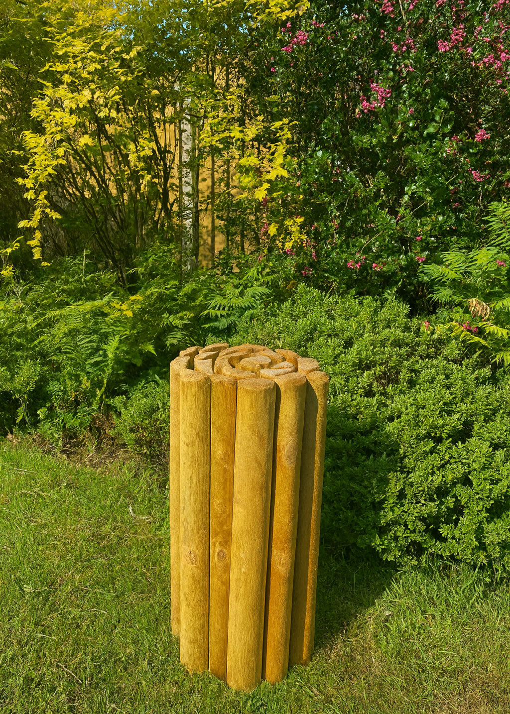 Heavy-Duty 70mm Half-Round Timber Log Roll – Flexible Garden Border & Lawn Edging
