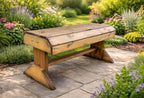 Handmade Wooden Garden Bench - Rustic Solid Wood Outdoor Seating