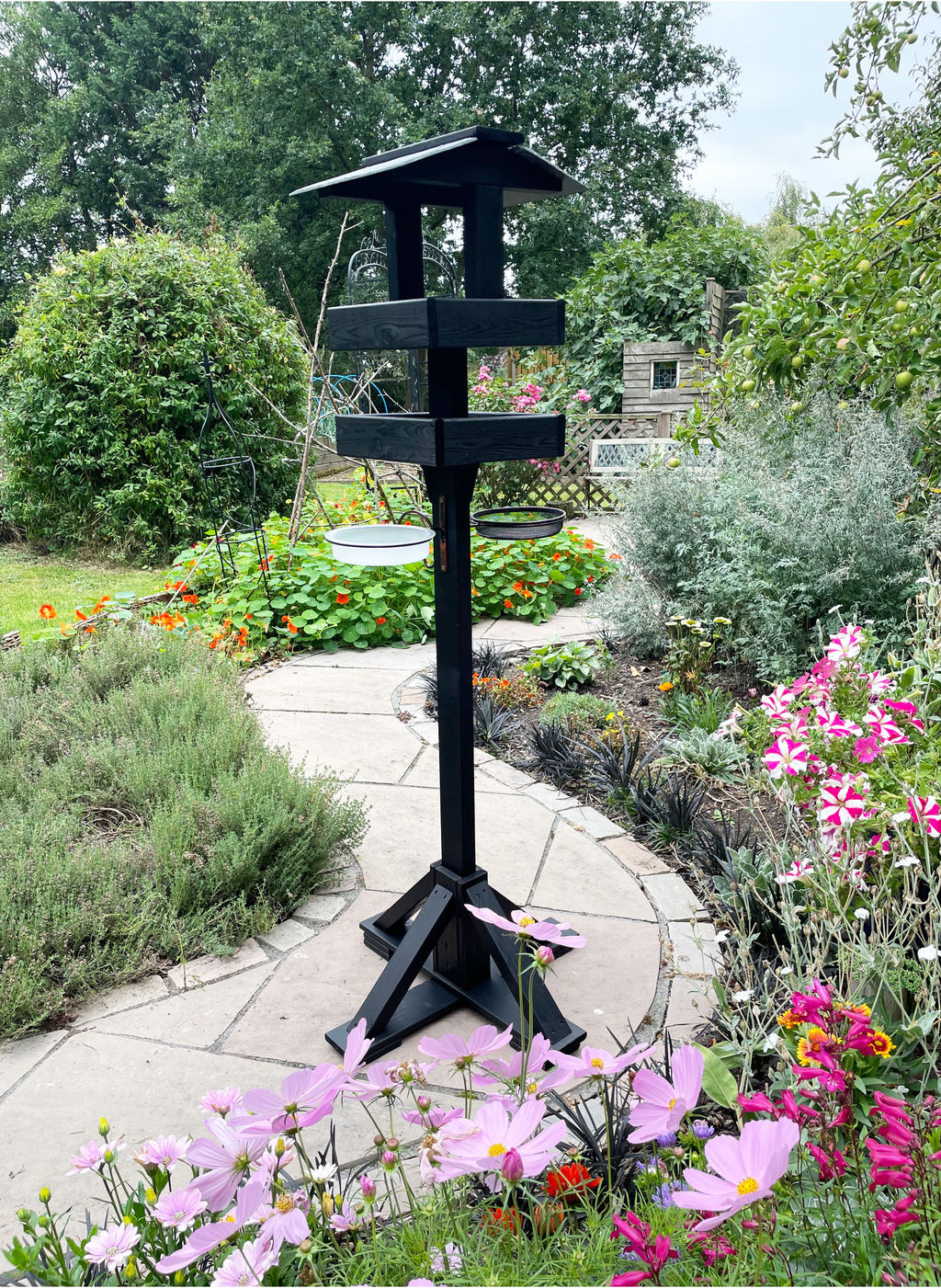 Deluxe 2-Tier Bird Tables Feeding Station Black