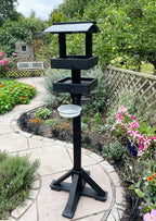 Deluxe 2-Tier Bird Tables Feeding Station Black