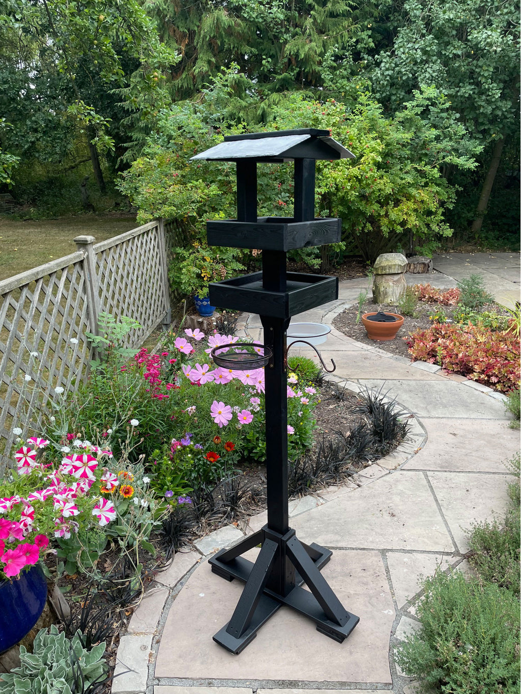 Deluxe 2-Tier Bird Tables Feeding Station Black