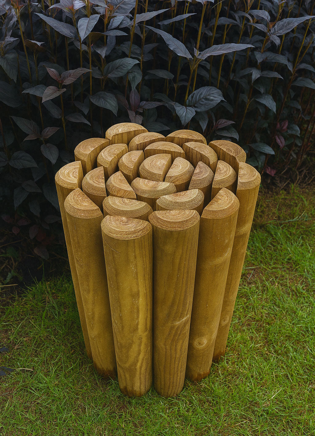 Heavy-Duty 70mm Half-Round Timber Log Roll – Flexible Garden Border & Lawn Edging