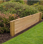 Premium Wooden Garden Edging - Timber Lawn & Flower Bed Border