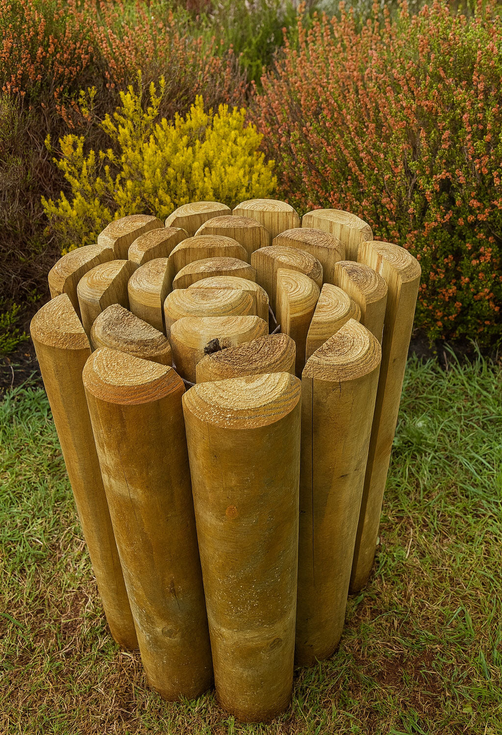 Heavy-Duty 70mm Half-Round Timber Log Roll – Flexible Garden Border & Lawn Edging