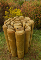 Heavy-Duty 70mm Half-Round Timber Log Roll – Flexible Garden Border & Lawn Edging