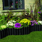 Timber Log Roll Garden Edging Black Pressure Treated Wooden Lawn Border Multiple Heights