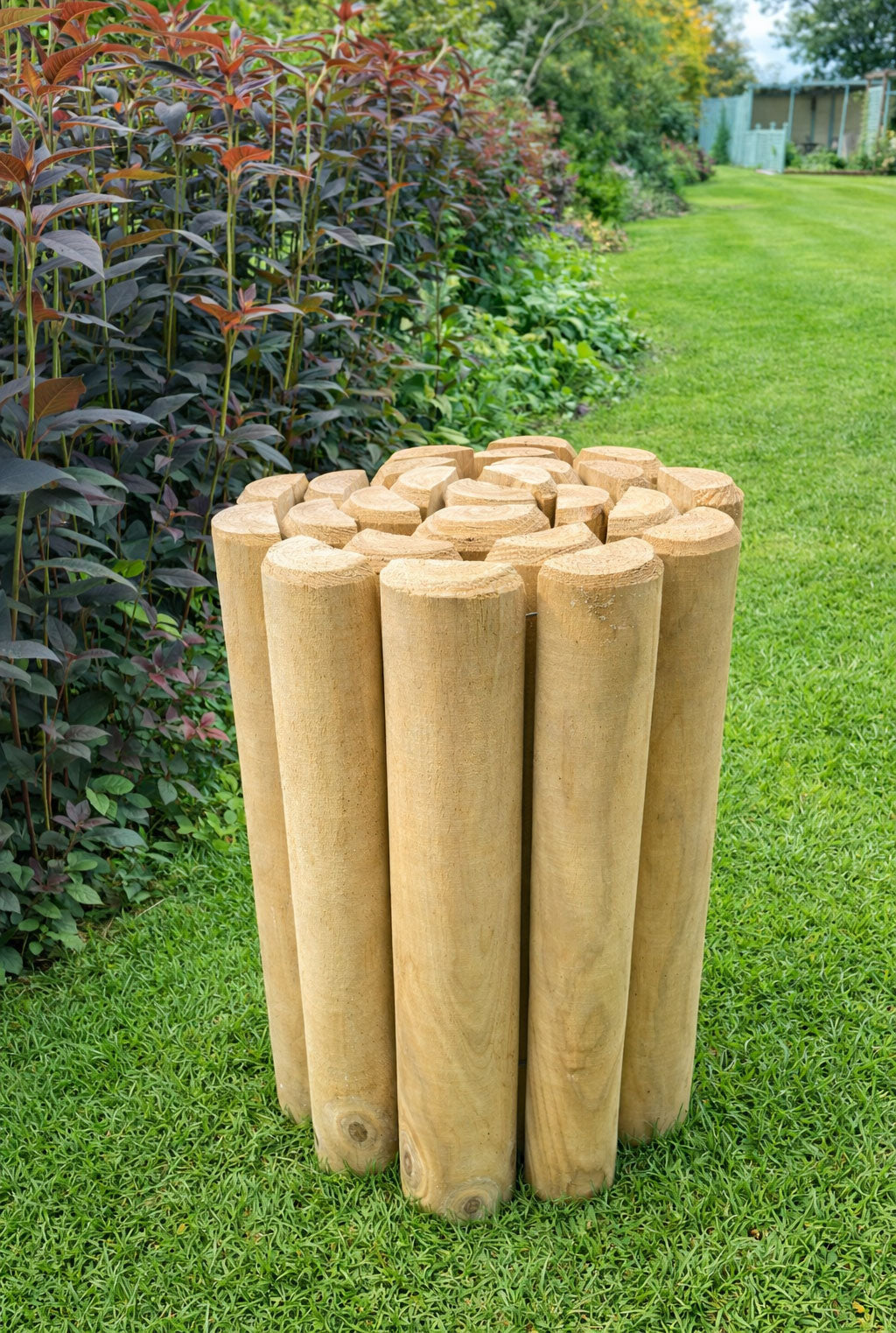 Heavy-Duty 70mm Half-Round Timber Log Roll – Flexible Garden Border & Lawn Edging