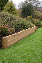 Premium Wooden Garden Edging - Timber Lawn & Flower Bed Border