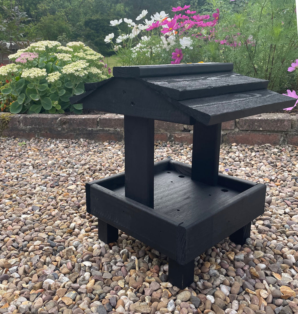 Durable Wooden Ground Bird Feeder Tray Table – Outdoor Bird Feeder